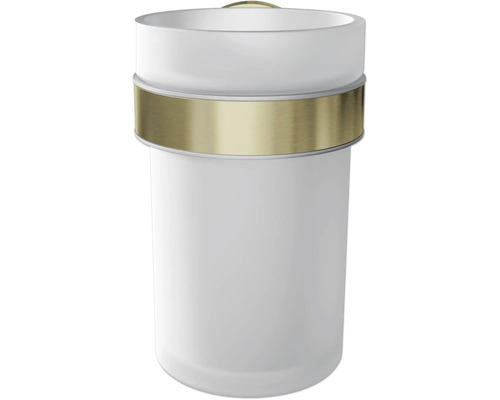 Gobelet à brosse à dents en verre et métal