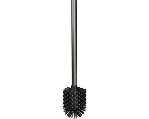 Brosse WC REIKA SAKU/SAGA Ø 7,38 cm tête de brosse WC en silicone gun metal brossé Brosse de toilette avec manche en métal et tête de brosse