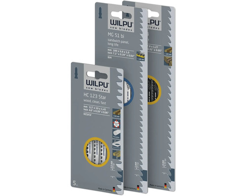 Jeu de lames de scie sabre Wilpu pour bois et métal