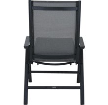 Chaise de jardin avec accoudoirs, revêtement textile et cadre en aluminium