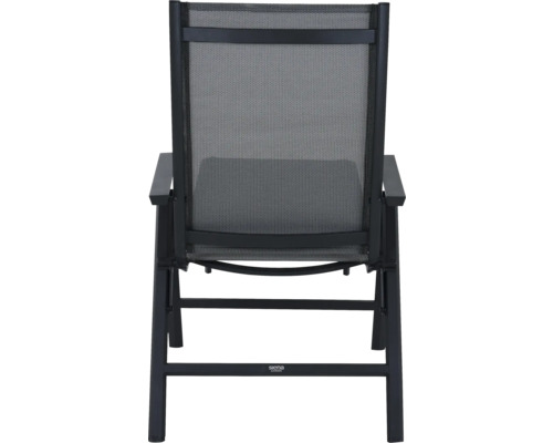 Chaise de jardin avec accoudoirs, revêtement textile et cadre en aluminium