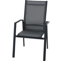 Chaise de jardin avec accoudoirs et revêtement textile