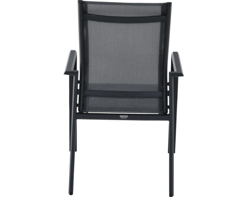 Chaise de jardin avec accoudoirs et revêtement en maille