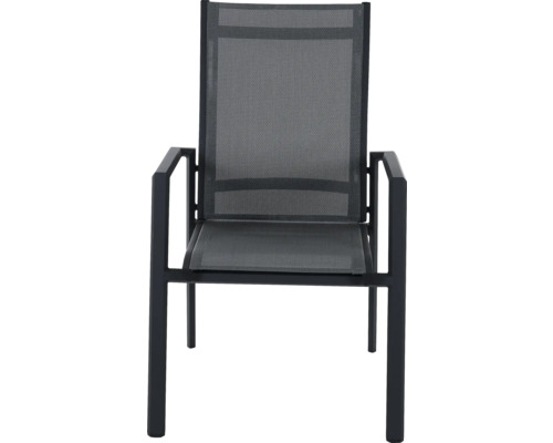 Chaise de jardin avec accoudoirs et tissu grillagé
