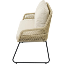 Fauteuil de jardin avec aspect rotin et coussin d'assise