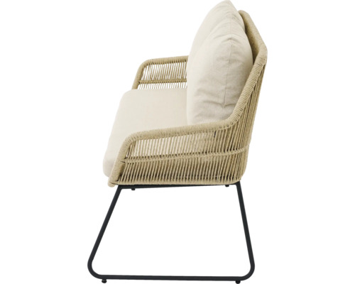 Fauteuil de jardin avec aspect rotin et coussin d'assise