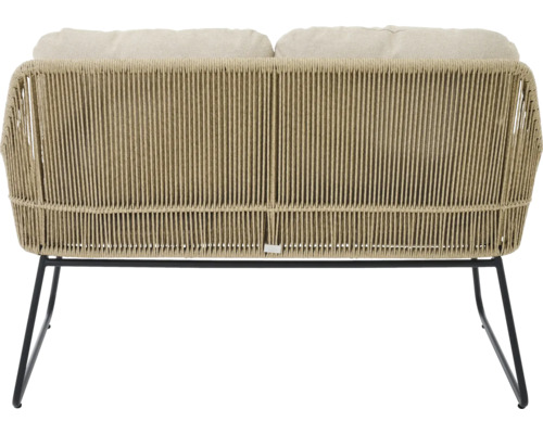 Canapé de jardin avec tressage en corde et structure métallique