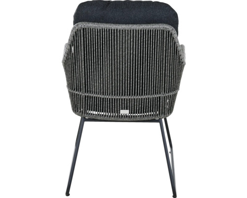 Chaise de jardin avec revêtement en corde et pieds en métal