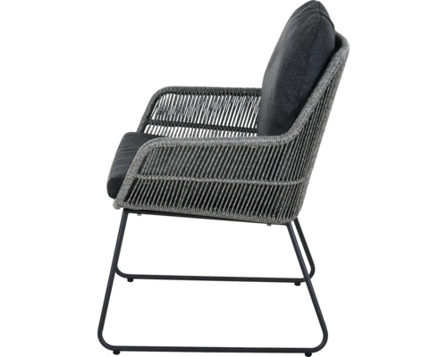 Fauteuil tressé avec coussin pour l'extérieur