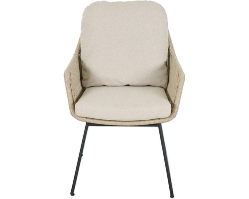 Gartensessel mit Kissen und Metallbeinen