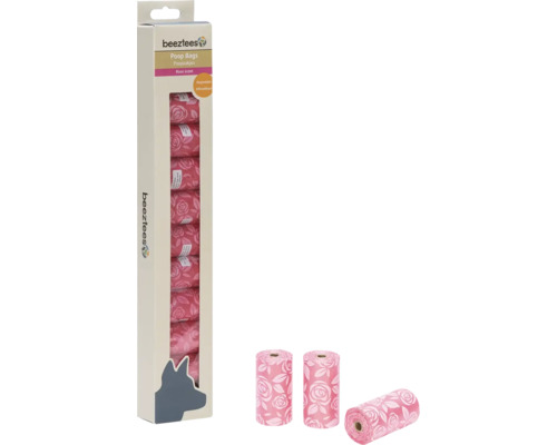 Beetztees Hundebeutel mit Rosenduft im Spender und als Rolle