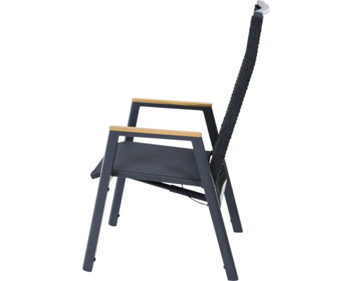 Fauteuil de jardin avec accoudoirs et dossier haut