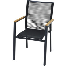 Chaise de jardin avec accoudoirs, cordage et structure en métal