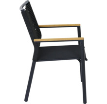 Chaise de jardin avec accoudoirs en cordage et aluminium