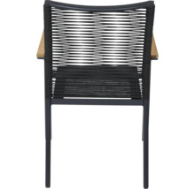 Fauteuil de jardin avec accoudoirs en bois et assise en corde