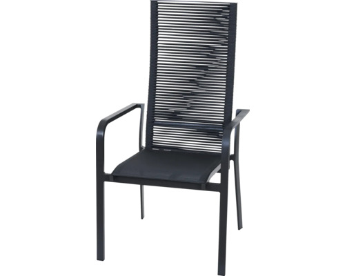 Fauteuil de jardin avec accoudoirs et dossier haut