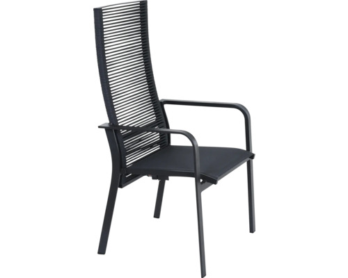 Chaise de jardin avec accoudoirs et dossier haut