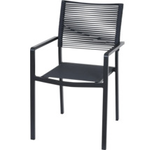 Fauteuil de jardin avec accoudoirs et revêtement en corde