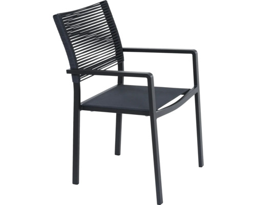 Chaise de jardin avec accoudoirs et cordage