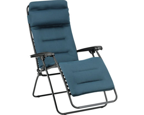 Relaxsessel Lafuma RSX Clip Air Comfort blau mit Liegefläche aus robustem Textilgewebe, pulverbeschichtetem Stahlgestell, Rückenlehne verstellbar, klappbar Verstellbarer Relaxsessel mit gepolsterter Sitzfläche und Rückenlehne