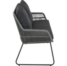 Fauteuil de jardin avec coussins et tressage en corde