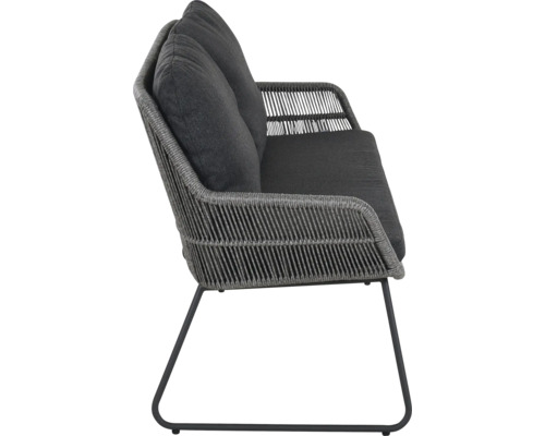 Fauteuil de jardin avec coussins et tressage en corde