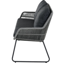 Fauteuil de salon de jardin avec coussins et aspect rotin