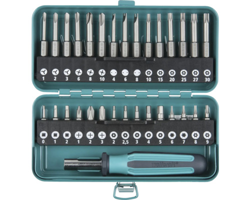 Wolfcraft Schraubendreher-Bit-Set in geöffnetem Kasten