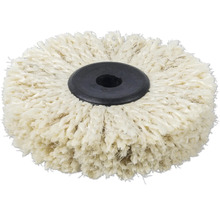 Outil de polissage avec des fibres de coton et un support noir