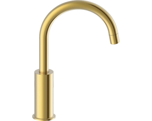 Goldene Armatur mit hohem Auslauf