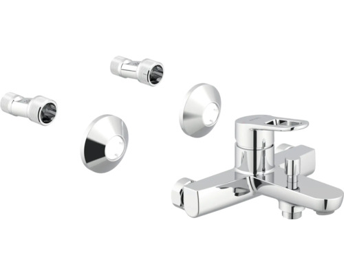 Robinet de baignoire avec raccords en S et rosaces