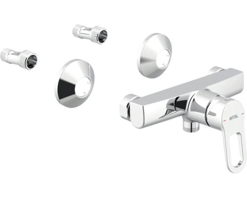 Ensemble de robinetterie de douche en saillie avec raccords en S et rosaces