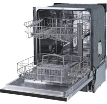 Offener Geschirrspüler mit Innenraum und Körben