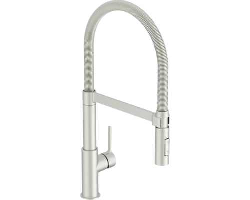 KEO Küchenarmatur flexibel mit Brause CAI CoolStart edelstahl satiniert