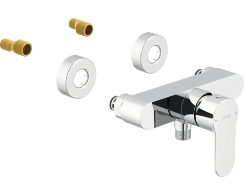Robinet de douche apparent avec rosaces et raccords en S