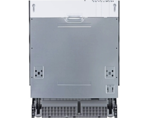 Rückansicht eines Geschirrspülers zur Veranschaulichung der Installation und Anschlüsse.