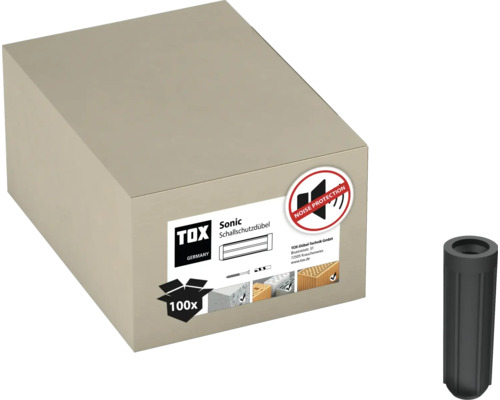 Chevilles insonorisantes Tox Sonic 12/40, 100 pièces Boîte de chevilles antibruit TOX avec 100 pièces et cheville unique