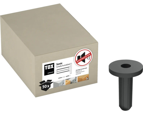 Chevilles d''isolation phonique TOX Sonic, 50 pièces, avec symbole de protection contre le bruit