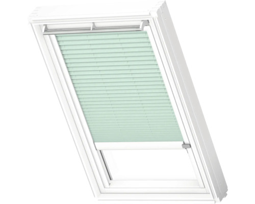 VELUX Dachfenster Plissee blickdicht mint mit weißem Alu-Rahmen solarbetrieben FSL C02 1281KWL Dachfenster mit Plissee zur Beschattung