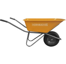 Brouette avec châssis en acier et cuve en plastique, marque Hornbach