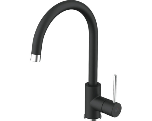 Schwarzer Küchenarmatur mit hohem Auslauf