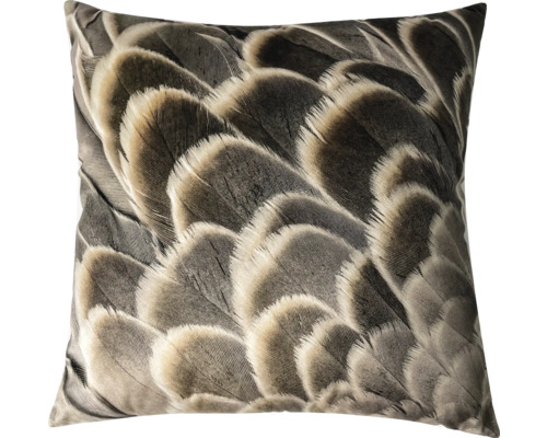 Coussin décoratif plume beige marron 45x45 cm Coussin décoratif carré avec motif de plumes