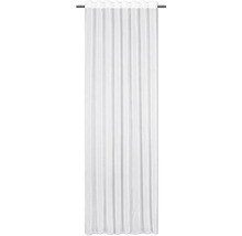 Rideau blanc avec fixation à bande fronceuse sur tringle à rideau