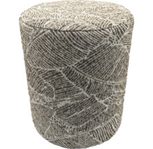 Runder Hocker mit Stoffbezug und Blattmuster