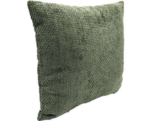 Quadratisches Zierkissen mit strukturierter Oberfläche.