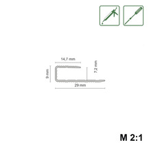 Dessin technique d''un profilé avec indications de dimensions.