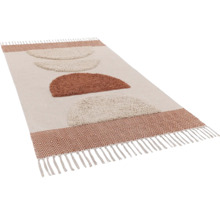 Tapis avec motif géométrique et franges