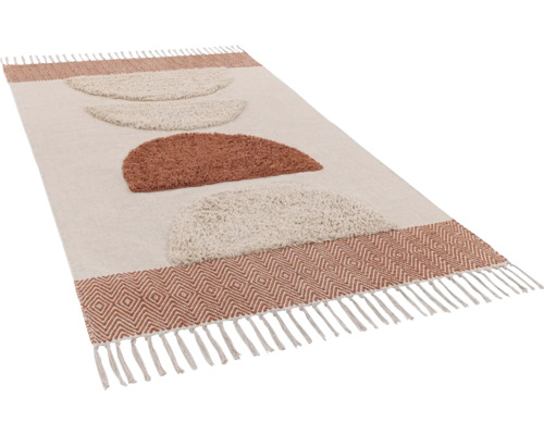Tapis avec motif géométrique et franges