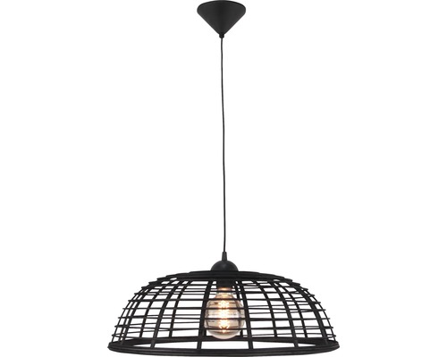 Suspension 1 ampoule hxØ 120x47 cm noir