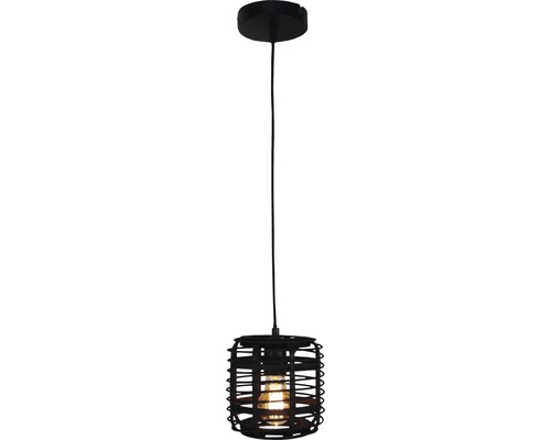 Suspension 1 ampoule hxØ 120x16 cm noir